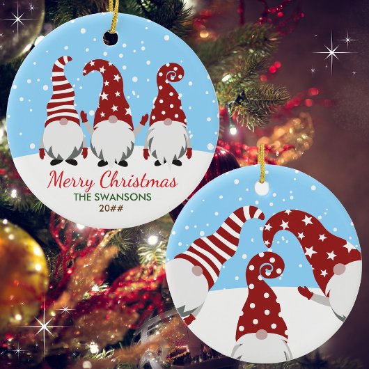 Décoration En Céramique Gnomes mignons Joyeux Noël personnalisé