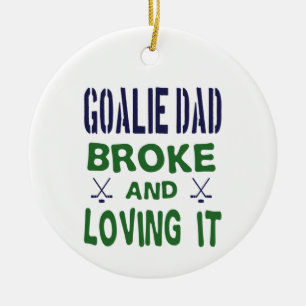 Décoration En Céramique Goalie de hockey papa Broke et l'aimer