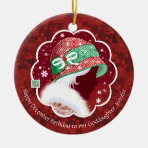 Décoration En Céramique Godgirl, Décembre Anniversaire, Fille Casquette ro