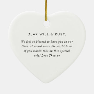 Décoration En Céramique Godparents Handwritten Bow Proposal