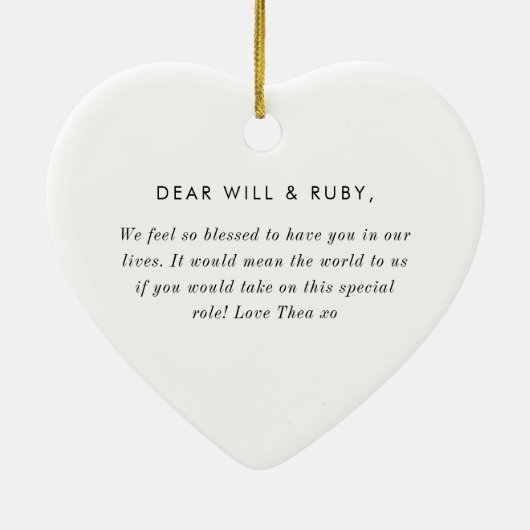 Décoration En Céramique Godparents Handwritten Bow Proposal (Dos)