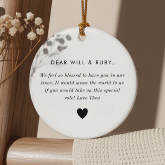 Décoration En Céramique Godparents Handwritten Bow Proposal