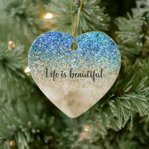 Décoration En Céramique Gold Aqua Purple Parties scintillant Sparkle