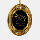 Décoration En Céramique Gold Damask 50e anniversaire Mariage (Droite)