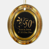 Décoration En Céramique Gold Damask 50e anniversaire Mariage (Gauche)