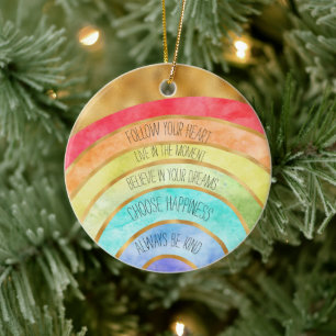 Décoration En Céramique Gold Inspirational Quotes Rainbow personnalisé
