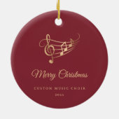 Décoration En Céramique Gold Music Notes Elegant Script Christmas (Dos)