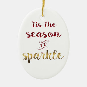 Décoration En Céramique Gold Red 'est la saison pour étinceler l'écriture