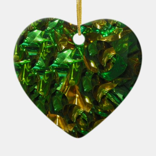 Décoration En Céramique Golden Emerald Heart Ornament (Devant)