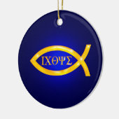 Décoration En Céramique Golden Ichthys | Poisson chrétien (Gauche)