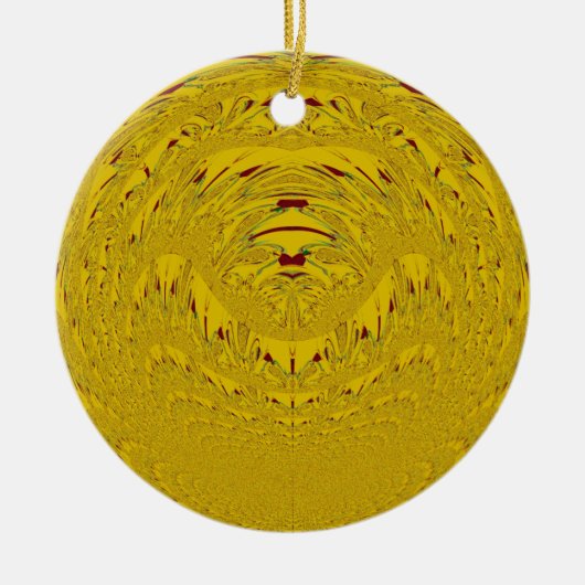 Décoration En Céramique Golden Lion Head Art (Devant)