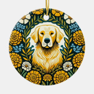 Décoration En Céramique Golden Retriever