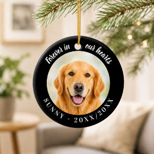 Décoration En Céramique Golden Retriever À Jamais Dans Nos Cœurs Noir