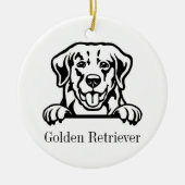 Décoration En Céramique golden retriever chien nom personnalisé (Devant)