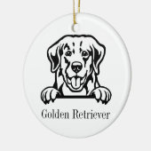 Décoration En Céramique golden retriever chien nom personnalisé (Gauche)