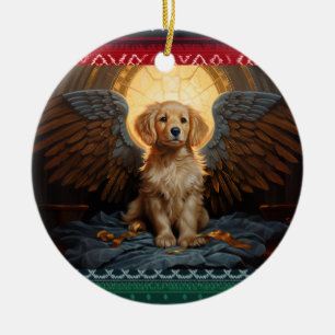 Décoration En Céramique Golden Retriever chiot Angel