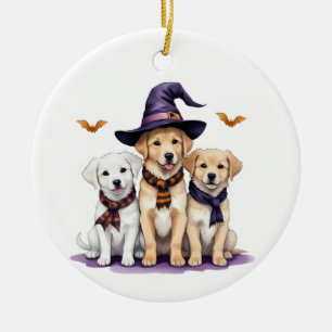 Décoration En Céramique Golden Retriever Halloween Chien Éffrayant Hallowe