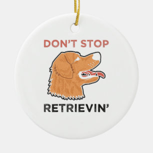 Décoration En Céramique Golden Retriever - N'arrêtez pas Retrievin