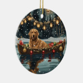 Décoration En Céramique Golden Retriever Noël Festive Voyage (Droite)