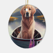 Décoration En Céramique Golden Retriever sur une pagaie : une aventure Pit (Gauche)