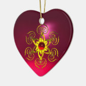 Décoration En Céramique GOLDEN ROSE RUBY, Rose violet (Gauche)