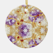 Décoration En Céramique Golden Snowfall Ribbon — Elegant Christmas Design (Devant)