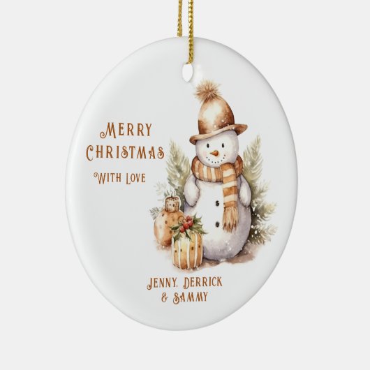 Décoration En Céramique Golden Snowman Christmas Tree (Droite)