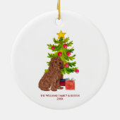 Décoration En Céramique Goldendoodle Chien Noël personnalisé (Dos)