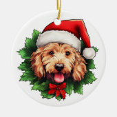 Décoration En Céramique Goldendoodle Christmas Wreath (Devant)