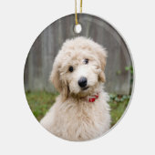 Décoration En Céramique Goldendoodle Puppy Se Trouve Dans L'Herbe (Gauche)