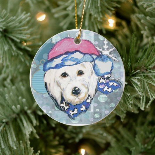DÉCORATION EN CÉRAMIQUE GOLDENDOODLES (Arbre)