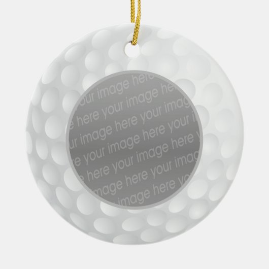 Décoration En Céramique golf ball photo ornament (Devant)