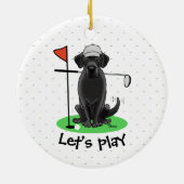 Décoration En Céramique Golf Black Labrador Retriever Dog - mignonne (Dos)