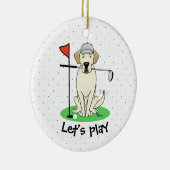 Décoration En Céramique Golf Golfing Yellow Lab Labrador Retriever Chien (Droite)