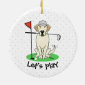 Décoration En Céramique Golf Golfing Yellow Lab Labrador Retriever Chien (Dos)