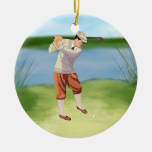 Décoration En Céramique Golfeur vintage par la rive