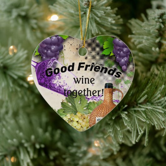Décoration En Céramique Good Friends Wine Together (Arbre)