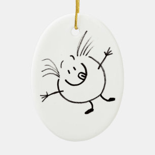 Décoration En Céramique Goofy Doodle Guy Oval Ornament