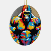 Décoration En Céramique Gorilla Bodybuilder Poids Lifter Pop Art Cartoon (Droite)