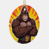 Décoration En Céramique Gorilla Bodybuilder Weight Lifter Pop Art Cartoon (Droite)