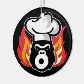 Décoration En Céramique Gorrila grillade chef flammes Noël culinaire (Gauche)