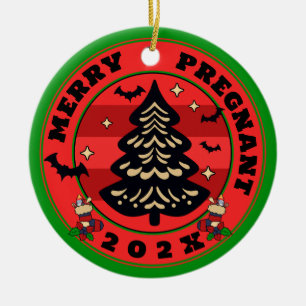 Décoration En Céramique Goth Merry & Pregnant Christmas
