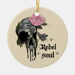 Décoration En Céramique Goth Skull Rebel Soul