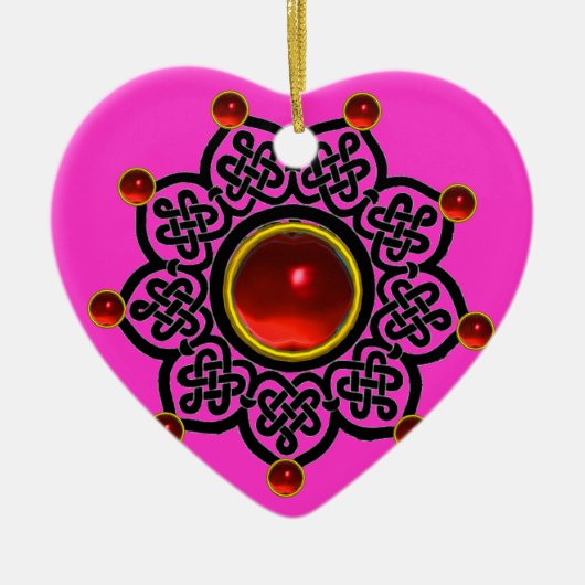 Décoration En Céramique GOTHIC SUN Red Ruby Gem (Devant)