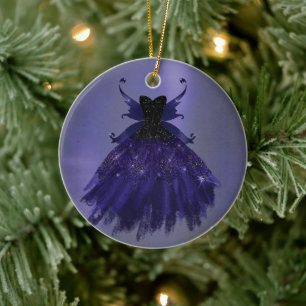 Décoration En Céramique Gothique Fairy Indigo Gown Foncé Royal Purple Sh