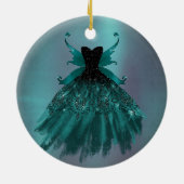 Décoration En Céramique Gothique Fairy Turquoise Gown | Fleur verte profon (Dos)