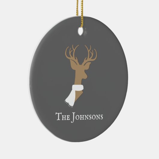 Décoration En Céramique Gracity Reindeer Gold & Grey Personnalisé (Droite)