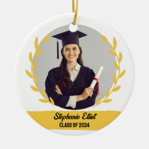 Décoration En Céramique Graduation Golden Wreath Classe De L'École Photo
