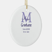 Décoration En Céramique Gradué ajouter nom monogramme violet simple m mini (Droite)