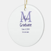 Décoration En Céramique Gradué ajouter nom monogramme violet simple m mini (Gauche)